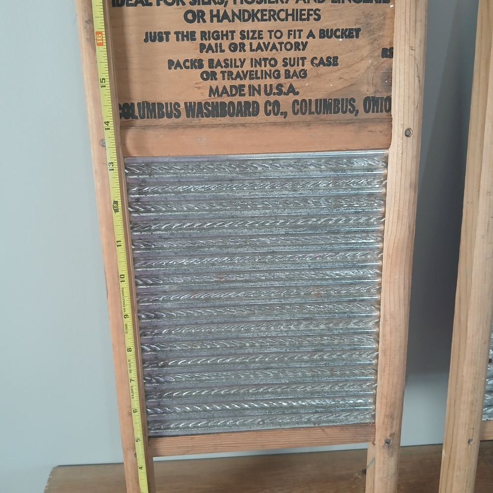 Vintage Washboard Set - Silver and Brown - Picture 6 of 7